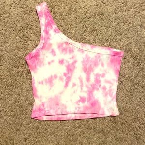One strap pink tie dye top in size small